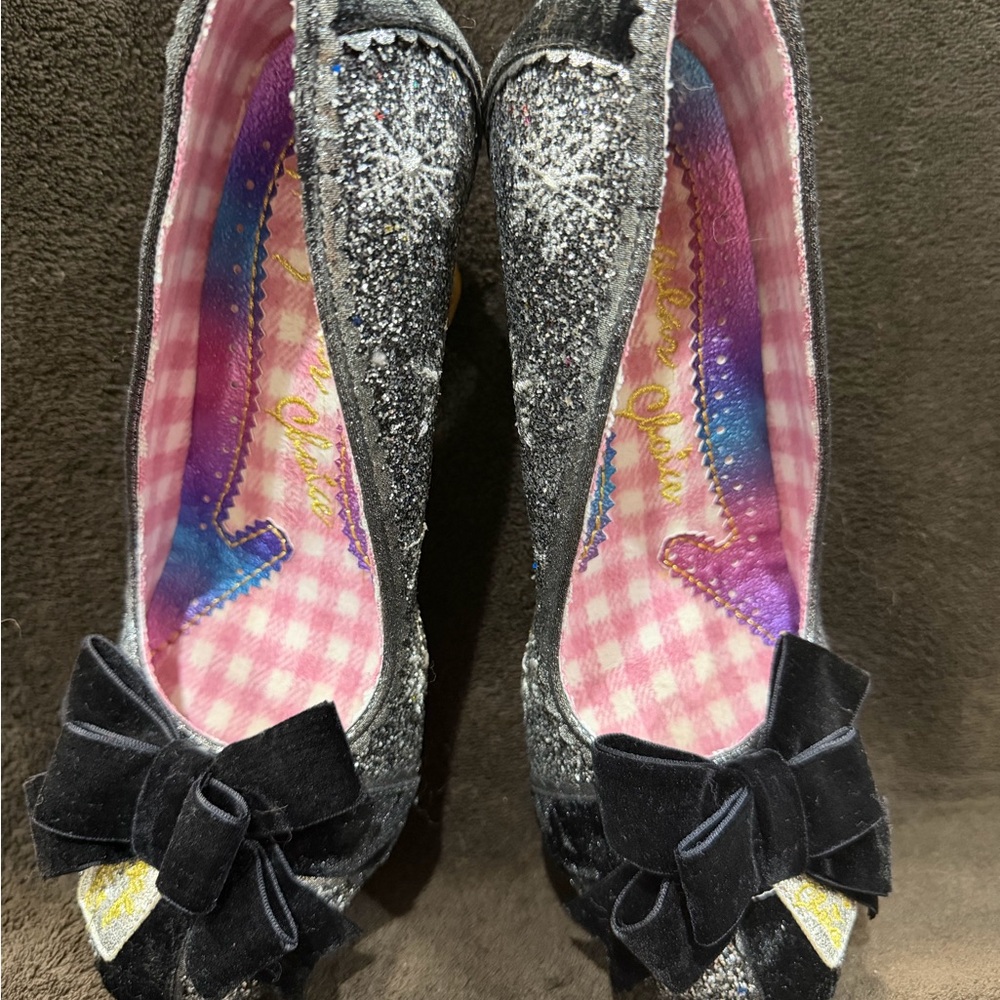 Irregular Choice silver and black glitter shoes - Picture 4 of 7